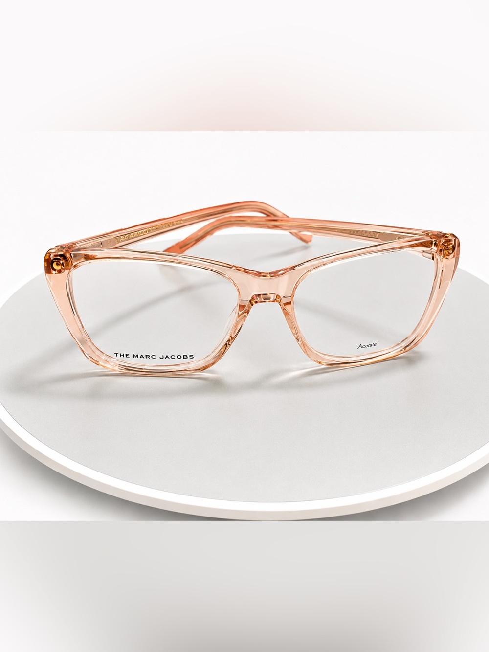 Marc Jacobs Translucent Peach Square Acetate Glasses